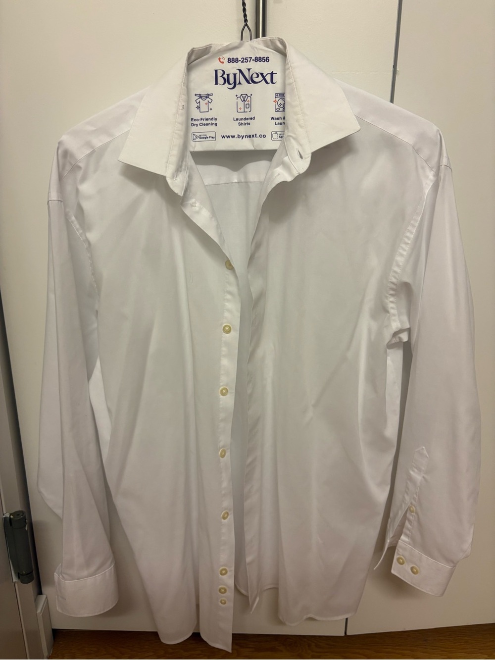 Kenneth Cole White Men's Dress Shirt - Spread Collar